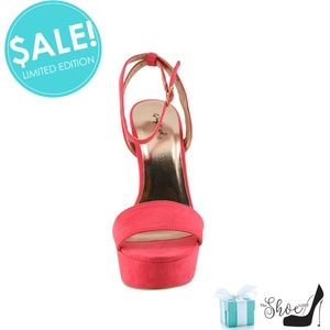 Qupid Shoes - Lourde Rich Coral Chunky Block Heel Platforms Qupid Shoes - Lourde Rich Coral Chunky Block Heel Platforms